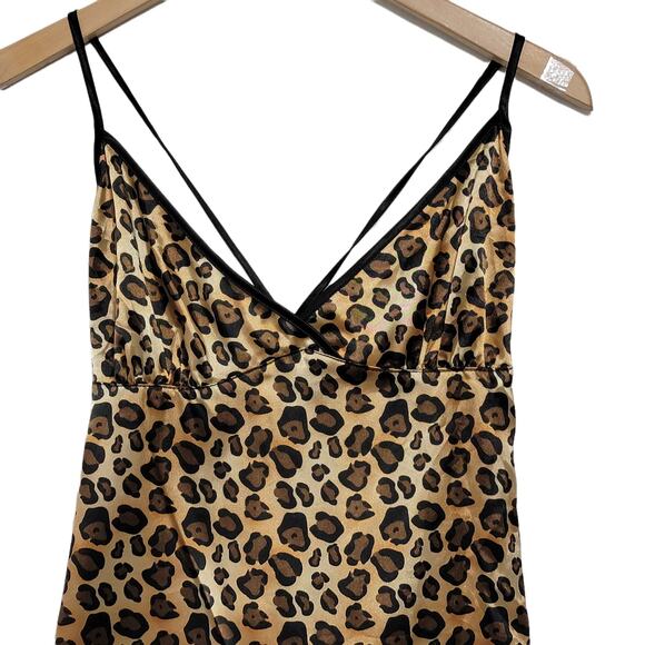 Seven til Midnight Leopard Print Halter Tie back Negligee Size Large - Picture 9 of 11